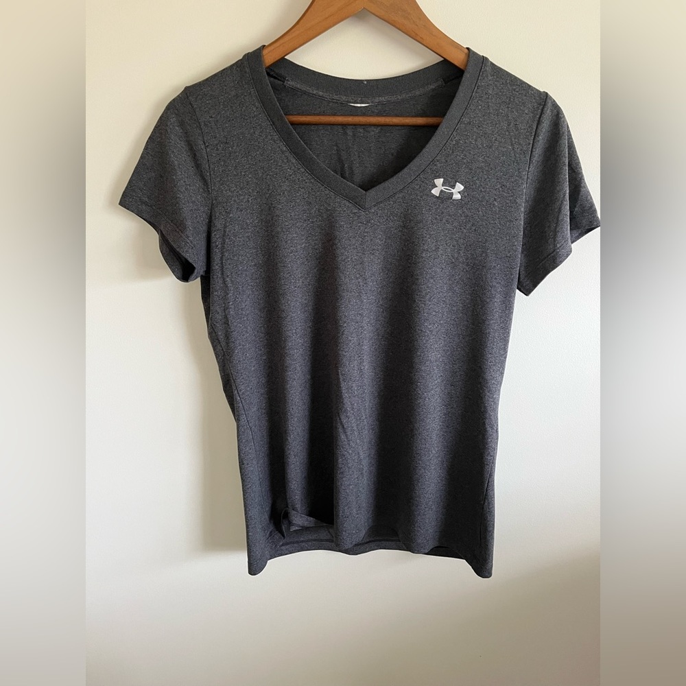 Grey Under Armour workout top